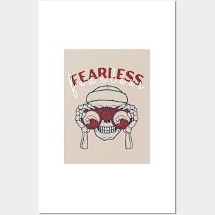 Fearless Skull With Binoculars Posters and Art